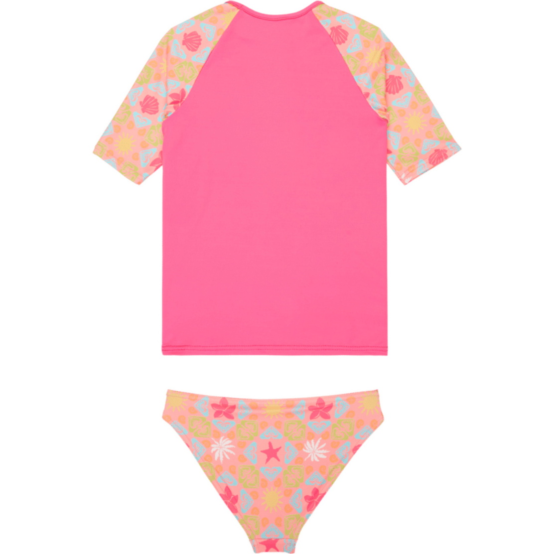 2026 Roxy Junior Check Short Sleeve Lycra Set ERLWR03357 - Plumeria Hippie Hour Diagonal